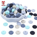 BOBO.BOX 50pcs Silicone lentil Beads 12mm Food Grade Silicone Baby Teething Products Chews Pacifier Chain Clips Baby Teethers