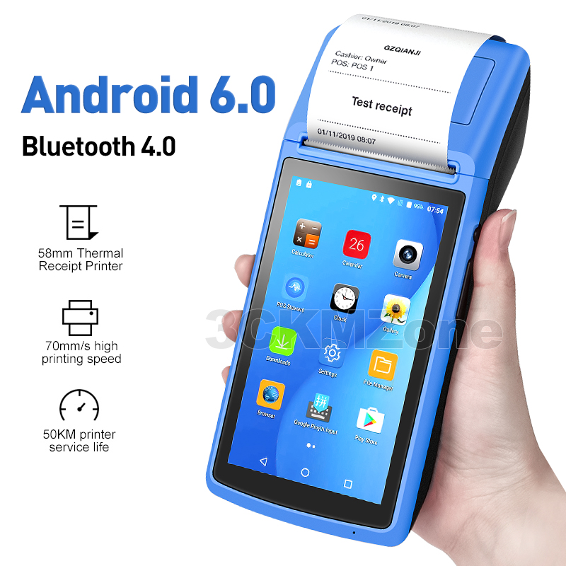 Android 6.0 NFC PDA POS Receipt Bluetooth Printer PDA Thermal Printer 58mm Handheld POS Handheld terminal WIFI Bluetooth 3G PDA