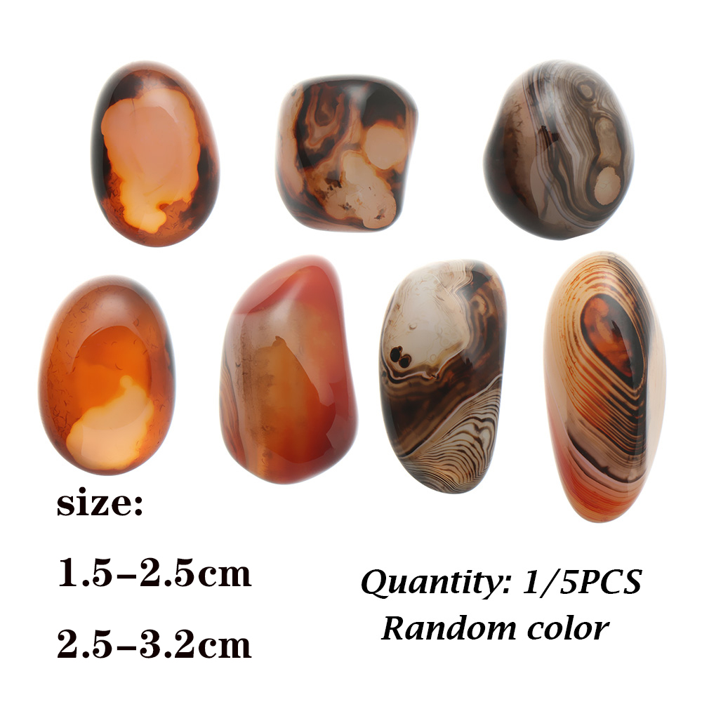 1/5Pcs Home Natural Madagascar Banded Agate Crystal Carnelian Pendant Healing Stones Collectible Ore Agate Body Heathy Gifts