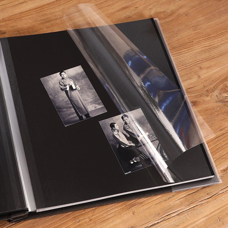 DIY Assembled 1-8 Inch Picture Photo Album Film Covered Sealed Black Background 20 Pages Album 5 Colors Manual Photo Album