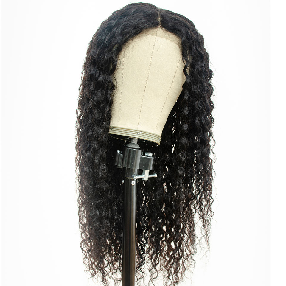 T Part Lace Front Human Hair Wig Water Wave Long Human Hair Wig Middle Part Pre Plucked Brazilian Remy Hair 150% Density