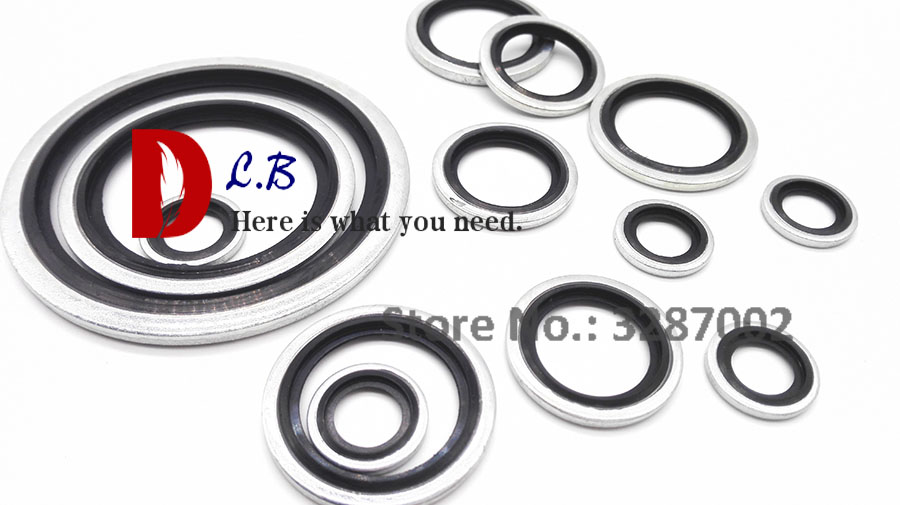 IN 1/4" BSP Washer Seal Gasket self centering Inch sizes Bonded Metal +NBR (Nitrile) rubber ring