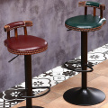 Rustic Retro Rotating Bar Stool Creative Cafeteria Chair Bar Backrest Restaurant Coffee Industrial Household Kitchen Decoration