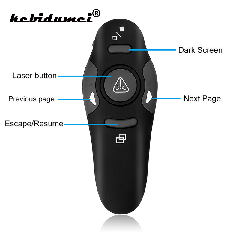 2.4GHz USB Wireless Presenter with Red Laser Pointers Pen Remote Control RF PowerPoint PPT Presentation Mouse Wholesale