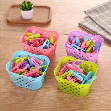 30PCS Plastic Clothes Pegs Laundry Clothespin Storage Organizer Quilt Towel Clips Large Spring With Basket Travel Accessories