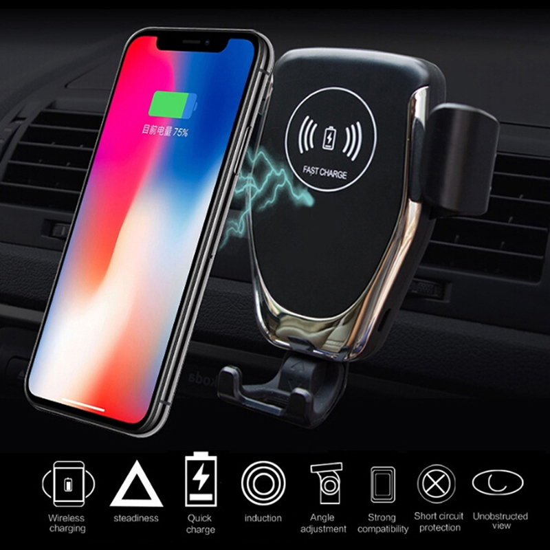 New Arrival 10W Qi Wireless Fast Charger Car Mount Holder Stand Auto Sensor Charging