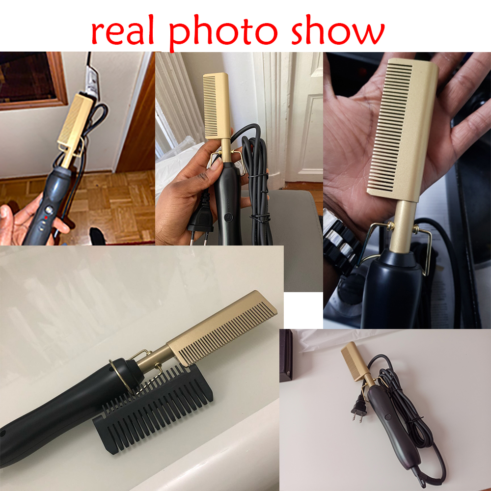 Hair Straightener Flat Irons Straightening Brush Hot Heating Comb Brush Hair Straight Styler Multifunctional Hair Curler Comb