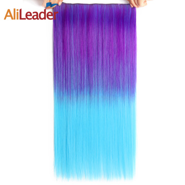 Alileader Multi Multi Warna Terbaik Lurus Long Fluffy Wigs 5 Klip Haba Rambut Tahan Rambut Sintetik