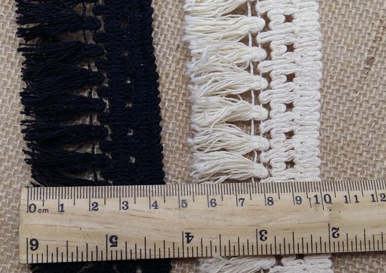 3 Meters High Quality Cotton Fringe Lace Trim DIY Craft for Clothing Apparel Sewing Accessories Design Tassel Lace Fabric Ribbon