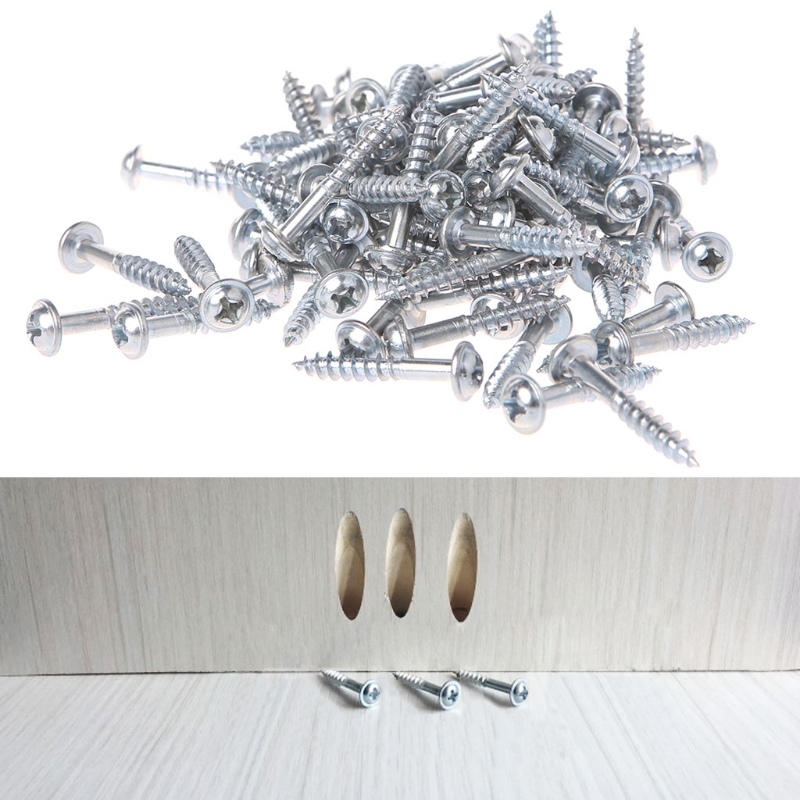 100Pcs M4-25 High Strength Oblique Hole Self-tapping Screws For Pocket Hole Jig #0604