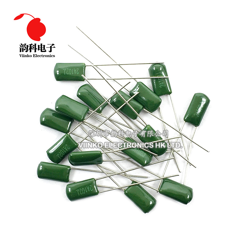 50pcs Polyester film capacitor 100V 2A102J 2A102 1NF 5% Mylar Film