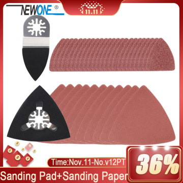 NEWONE oscillating tool Sand paper+ Finger/Triangle sanding pad for Fein Dremel power tool abrasive sandpaper hook & loop