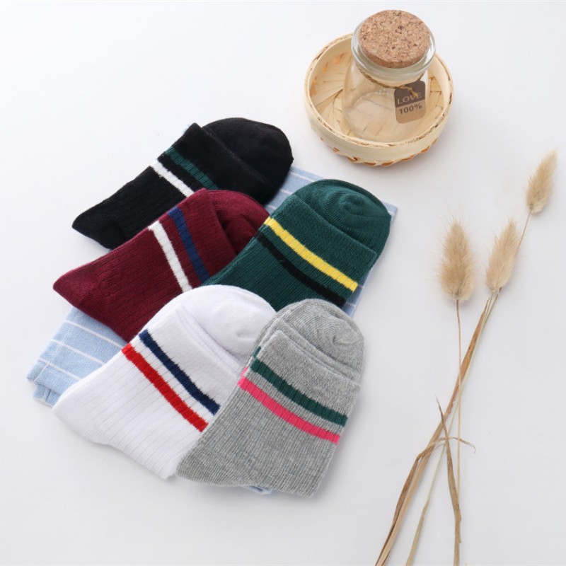 New Autumn Winter Girls Socks Cotton Stripes Fashion Children Socks 3-12 Year Kids Boys Socks