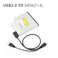 USB 2.0 SATA Cable Sata to USB Adapter 6+7P SATA to USB2.0 easy drive line transfer box Cable Notebook optical drive line