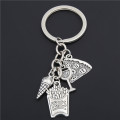 1pc Summer Pizza Ice Cream Dumpling Key Chains Foodie Jewelry Creative Kitchen Tools Accessorise Frech Fries