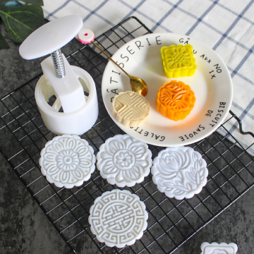 New 6 Style Flower Mooncake Mold 50g 100g DIY Hand Pressure Fondant Moon Cake Mould Cookie Cutter Pastry Baking Tool Hot Sale