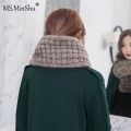 MS.Minshu Mink Fur Scarf Balls Genuine Mink Fur Balls Scarf Winter Women Warmer Korean women Fashion Scarf