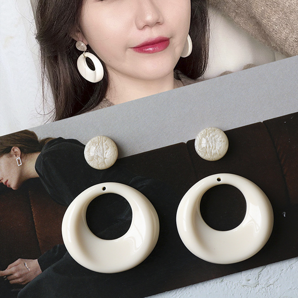 10pcs Geometric Round Resin Frame Resin Earring Charms For Diy Jewelry Making Bezel Pendants Fitting Resin Earrings for Women