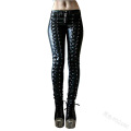 5XL Large Size Punk Gothic PU Leather Pencil Pants Women Sexy Skinny Lace Up With Rivet Zipper Medieval Retro Viking Long Pants