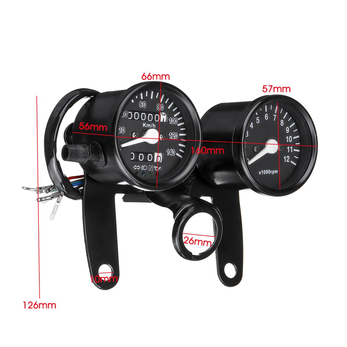 Motorcycle Odometer Speedmeter Tachometer LED Backlight Speed Meter Cafe Racer Instruments Gauge Panel Universal