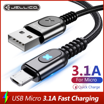Jellico 3.1A Micro USB Cable 1.2m Data Sync Fast Charging Wire For Samsung Huawei Xiaomi Note Tablet Android USB Phone Cables