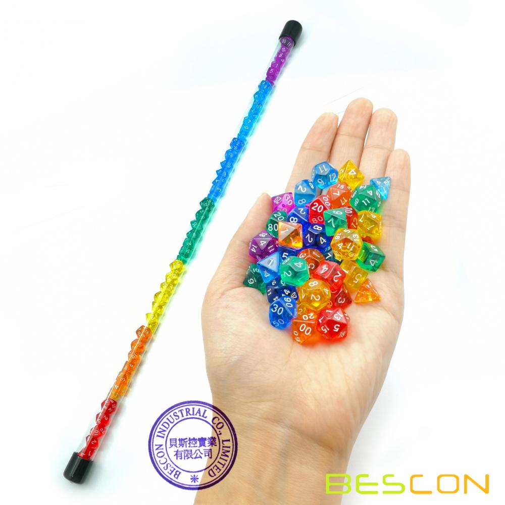 Mini Gathering Dice Set Rainbow Tube 49pcs 4