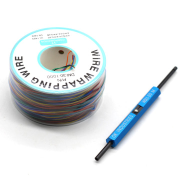8 Color Wrapping Wire AWG30 Cable OK Line PCB Flying Jumper Wire Electrical Wire + WSU Wire Wrap Strip Unwrap Tool