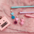 3pcs Mini pink heart gel pen set Cute Love pendant 0.5mm Black color pens writing gift Stationery Office school supplies A6557