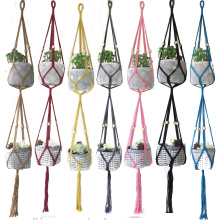 colorful double layer plant hanger pot hanger pot tray plant holder macrame plant holder