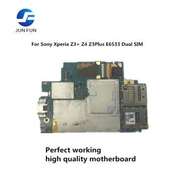 JUN FUN Full Work Original Unlocked Used Mainboard For Sony Xperia Z3+ Z4 Z3Plus E6533 Dual SIM motherboard Logic Circuit Board