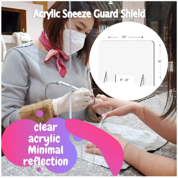 Acrylic Sneeze Guard Shield Clear Perfection Reception Side Sale Counter Sprayed Uv Cut Transparent Height Protection Screen 718