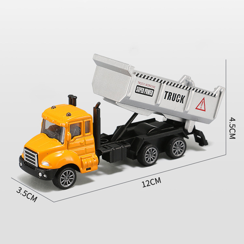 3 Kinds Alloy Diecast Engineering Vehicle Model Toy for Boy Children 1:64 Simulation Pull Back Excavator Cement Mixer Truck S014
