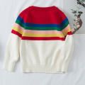 Baby Sweater Autumn Baby Boys Sweaters Rainbow stripes Cotton Girls Cardigans Knitted Baby Girls Winter Toddler Cardigans