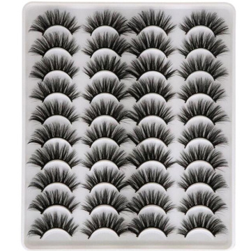 20Pairs 15-25mm 4D Mink False Eyelashes Handmade Thick Wispies Fluffy Eyelash Extension Natural Makeup Full Volume Mink Lashes