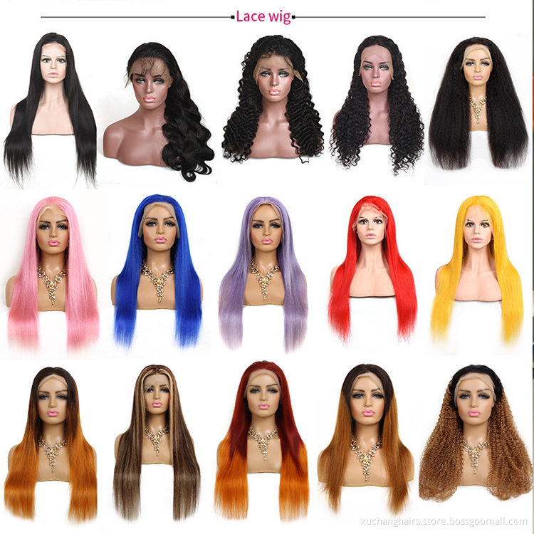 Wholesale wigs 100% human hair 360 transparent lace frontal wig hair natural glueless full lace brazilian human hair wig