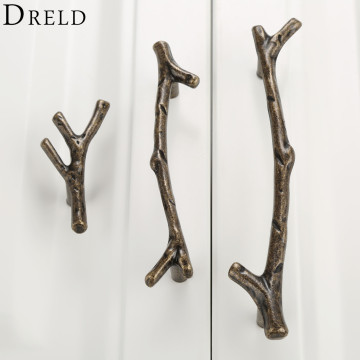 DRELD Door Knobs Tree Branch Furniture Handles Cabinet Knobs and Handles Kitchen Handles Pulls Furniture Hardware 96mm 128mm