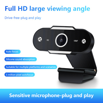Autofocus HD 1080P Webcam 2K Computer PC Web Camera With Microphone For Live Broadcast Video Calling Conference Work Camara Web