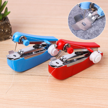 1pc Portable Mini Sewing Machine Simple Manual Operation Sewing Tools Sewing Cloth Fabric Handy Needlework Tools