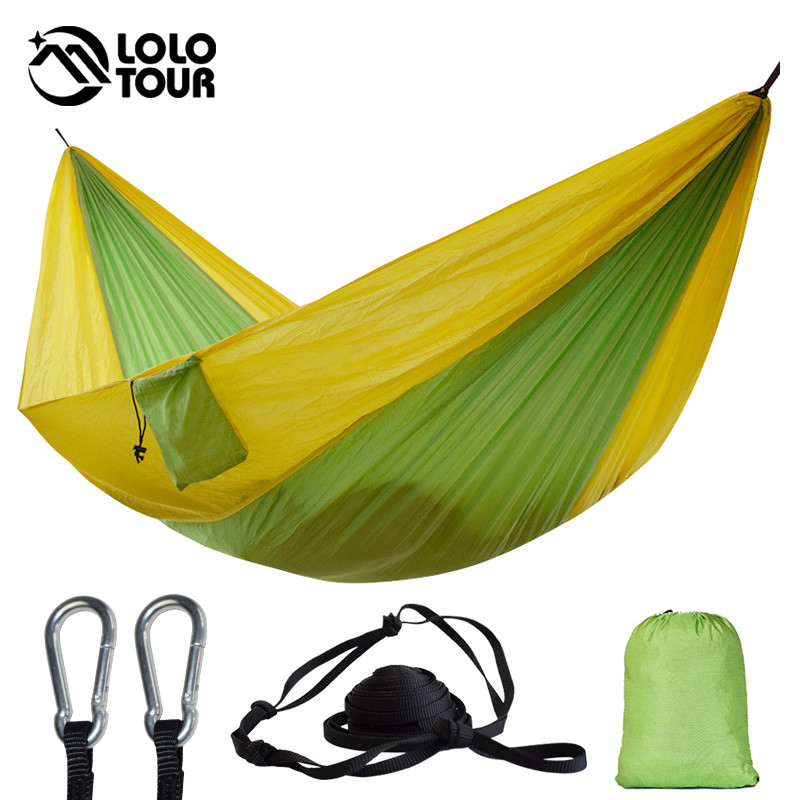 Double Outdoors Indoor Parachute Cloth Sleeping Hammock Strong Camping Swing Leisure Flyknit Hamac Hamaca Hamak Garden Hangmat