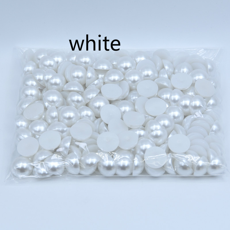 Wholesale 10000 Pcs 3-20 mm Acrylic Half Round White Ivory Imitation Pearl Loose Beads Jewelry Grament Clothes Bags Accessories