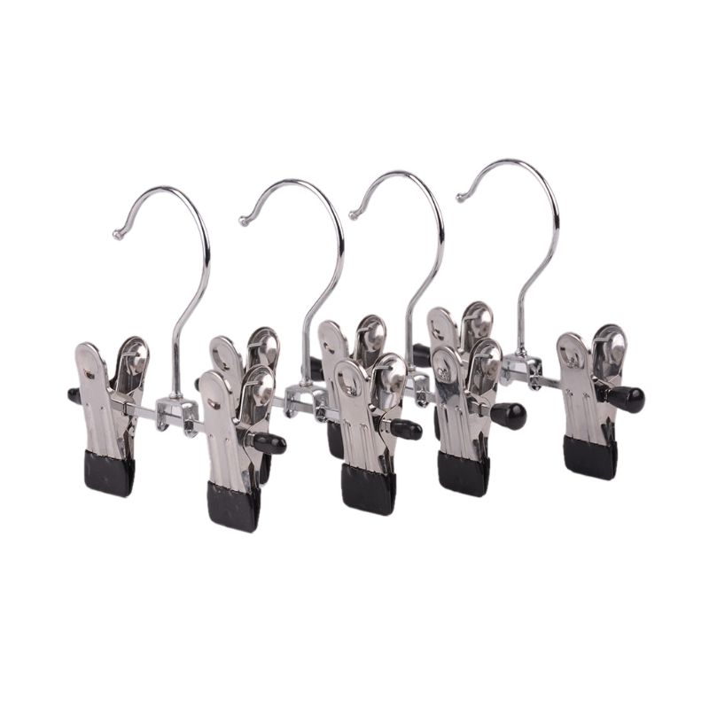 6Pcs Adjustable Stainless Steel Shoe Rack Pants Folder Boot Hanger Holder Portable Travel laundry Hook Hanging Clothes Sock Clip