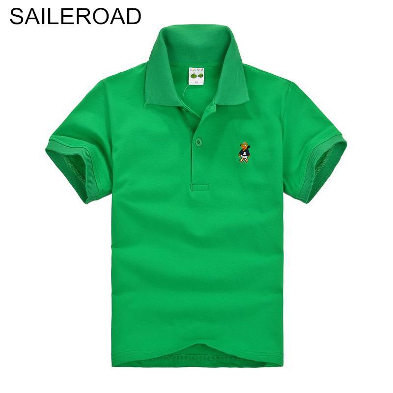 SAILEROAD 3-15Year Solid Colors Boys Girls Polo Shirts Summer Teenager Children Kids Tops Tees Blouse Turn-down Collar Clothes