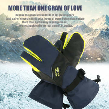 Ski Mittens Gloves 3 Fingers Touch Screen Winter Outdoor Warm Men Women Long Wrist Winter Warm Mittens Snowboard Ski Gloves