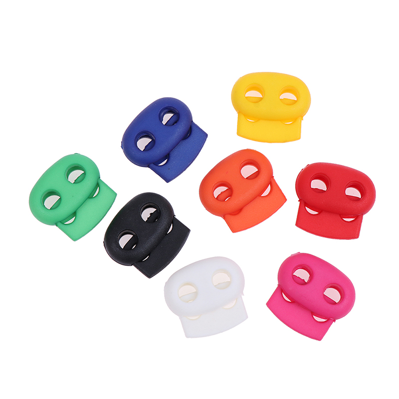 20pcs/lot Colorful Bean Toggle Clip 5mm Hole Plastic Stopper Cord Lock Apparel Shoelace Sportswear Accessories