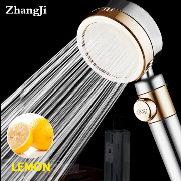 Zhangji Lemon Aroma Shower Head With Water Stop Button Can Double Purify Water Quality High Pressure Water Saving Skin Care