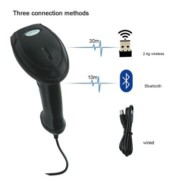 TEKLEAD Wireless Hnadheld Barcode Scanner Bluetooth for Tablet Phone Android ios for Supermarket office Automatic Scan