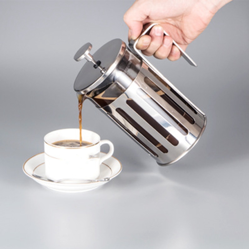 Stainless Steel French Press Coffee Maker Percolator Tool Insulated Coffee Tea Brewer Pot with Filter Baskets