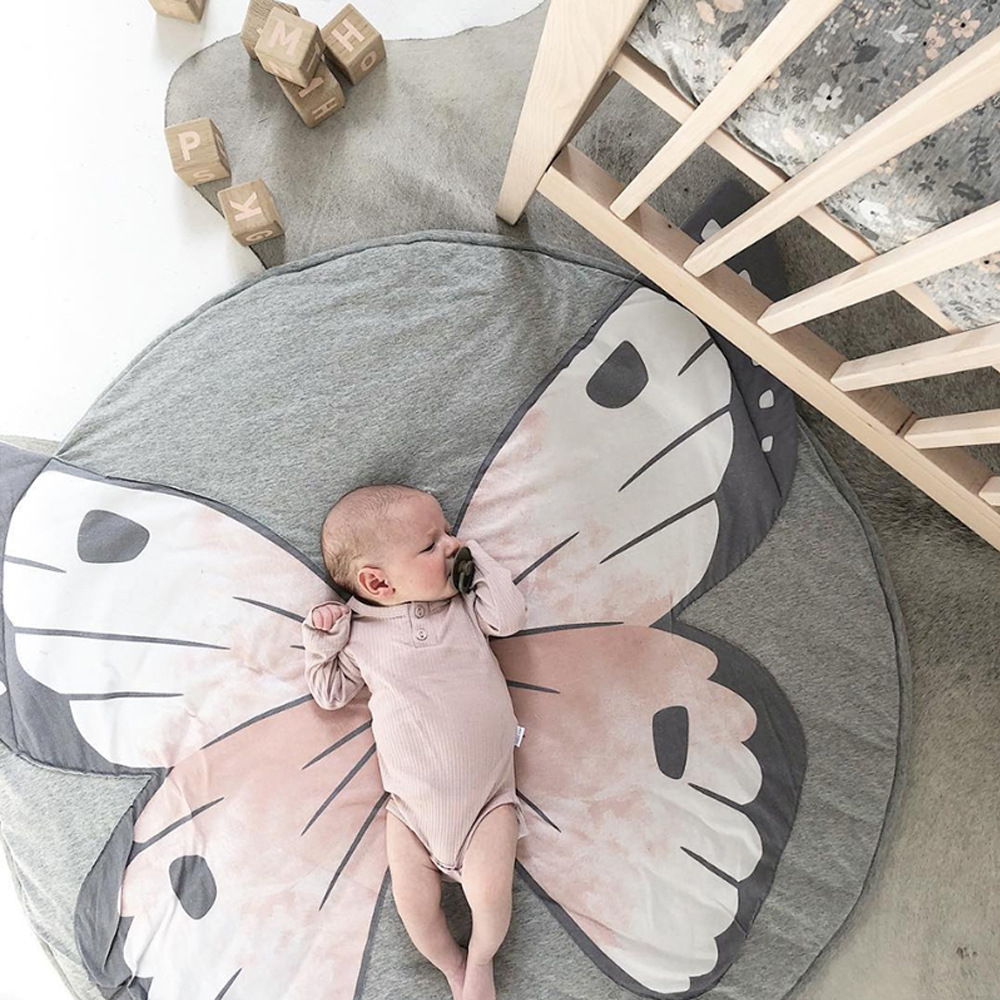 90CM Newborn Infant Crawling blanket Creative elephant Design Baby Play Mat Round Carpet Cotton Animal Playmat Kids Room Decor