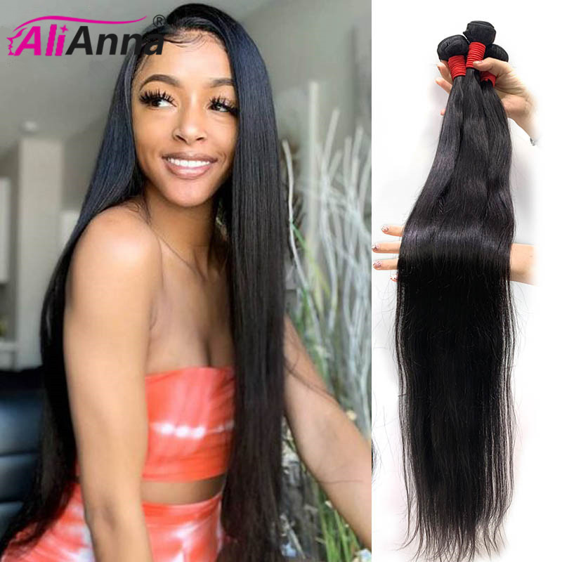 32 34 36 38 40 Inch Bone Straight Hair Bundles ALIANNA Human Hair Bundles Straight Bundles Brazilian Hair Weave 30 Inch Bundles