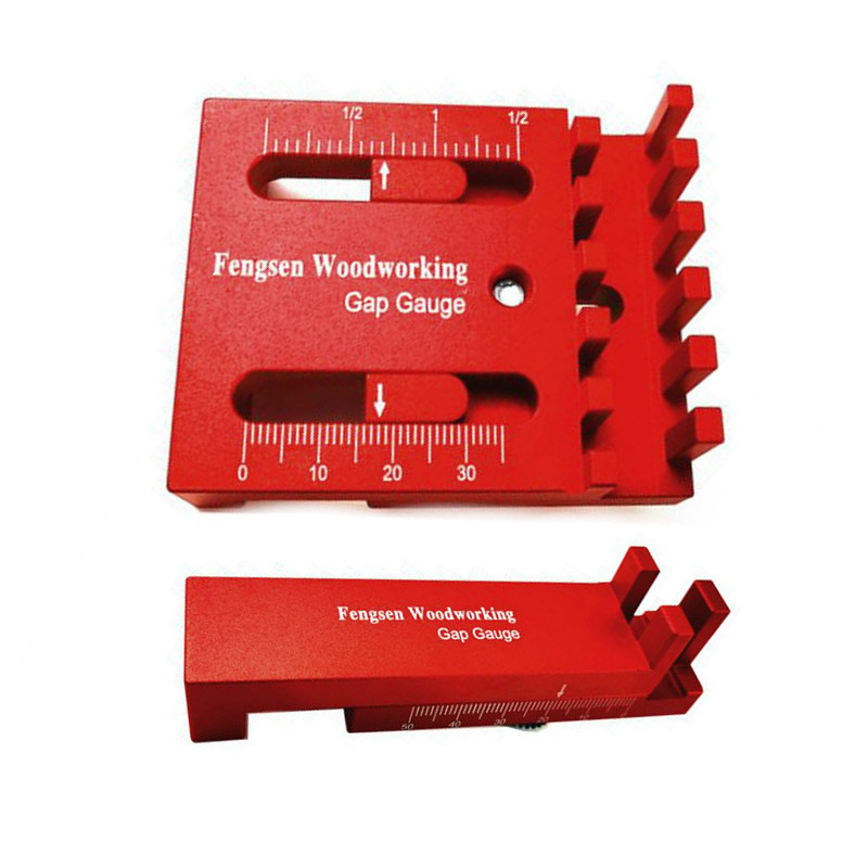 Aluminum Alloy Depth Measuring Ruler w/ Scale Woodworking Line Ruler Sawtooth Ruler Marking Gap Gauge Measuring Tools